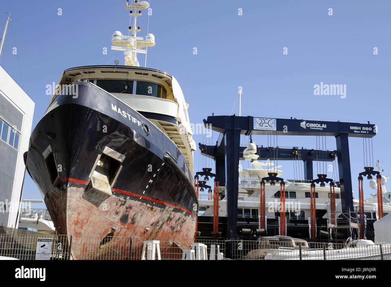 Viareggio (Toscana, Italia), cantieri navali Foto Stock