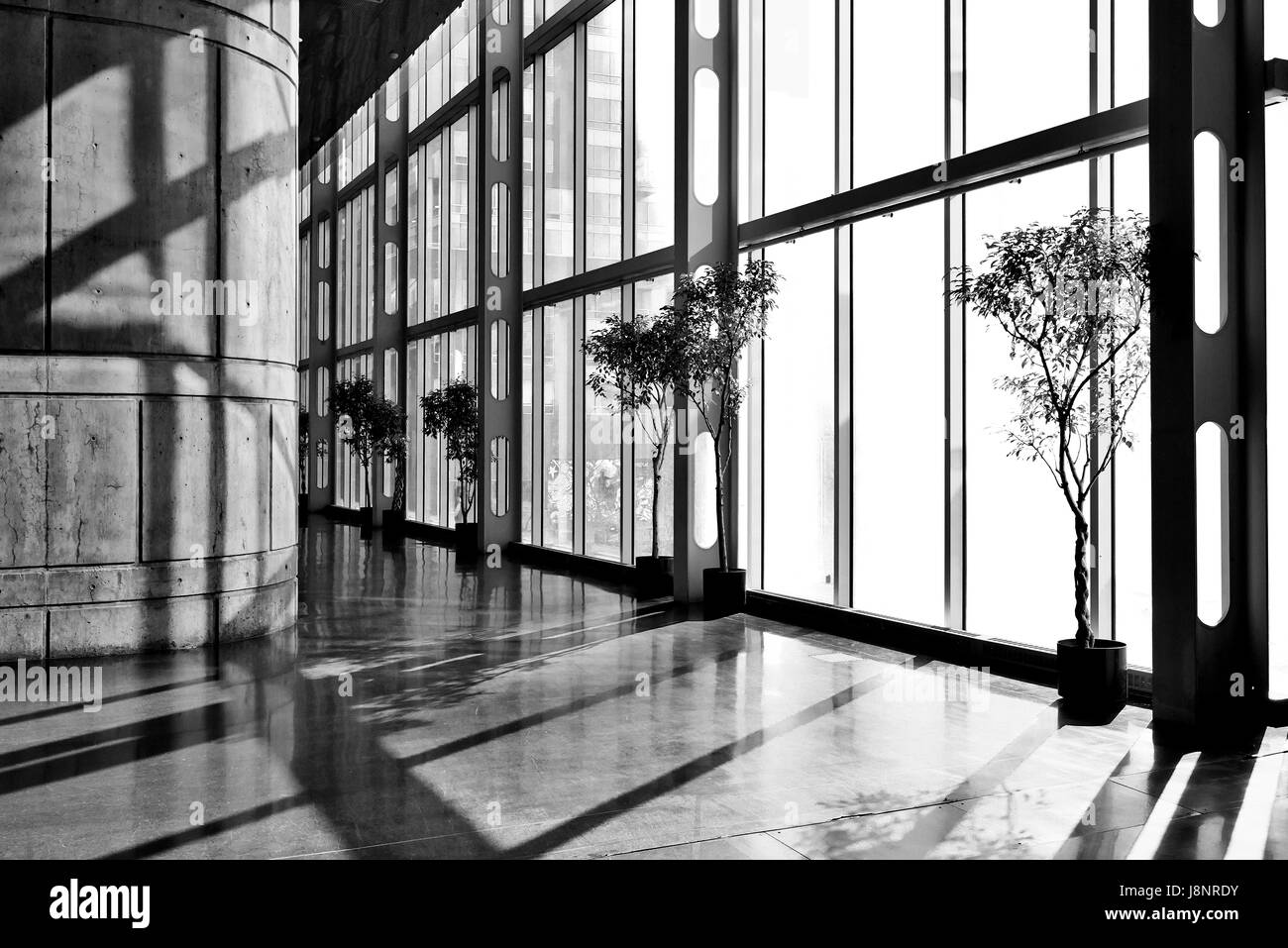 MONTREAL, Quebec, Canada - 16 Maggio 2017: i colori dei pannelli di vetro a Palais des Congres de Montreal (Convenzione di Montreal e il centro conferenze), Montreal Foto Stock