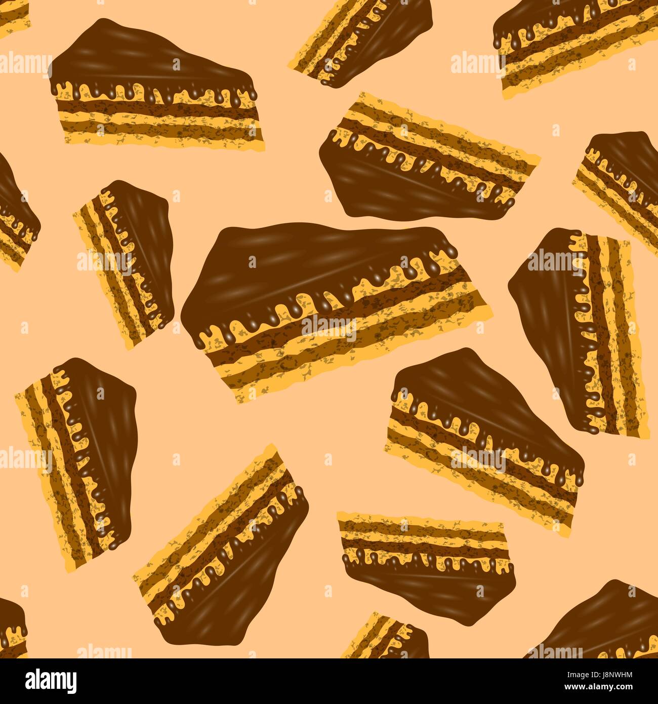 Dolce torta al cioccolato modello senza giunture Illustrazione Vettoriale