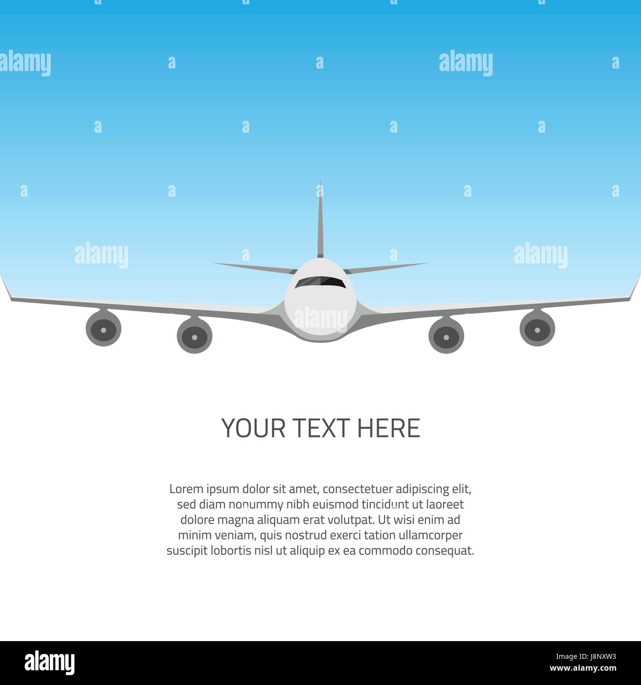 Cartolina con l'aereo Illustrazione Vettoriale