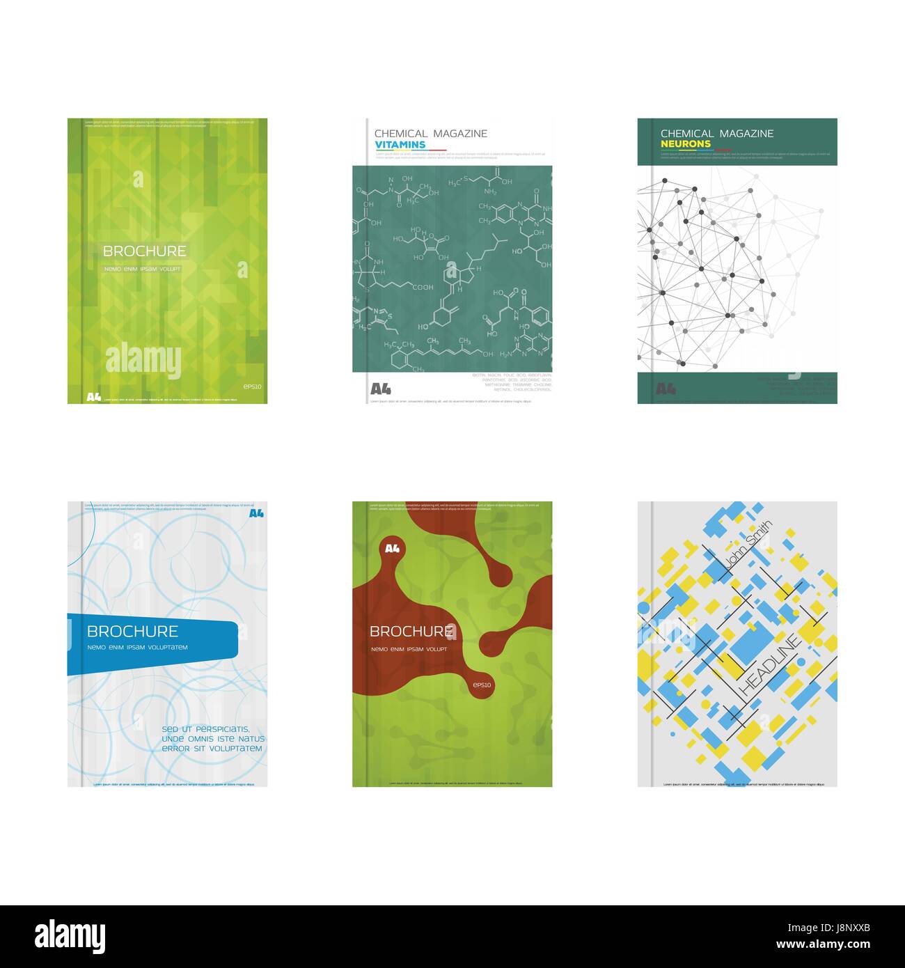 Set di libro di design del coperchio Illustrazione Vettoriale