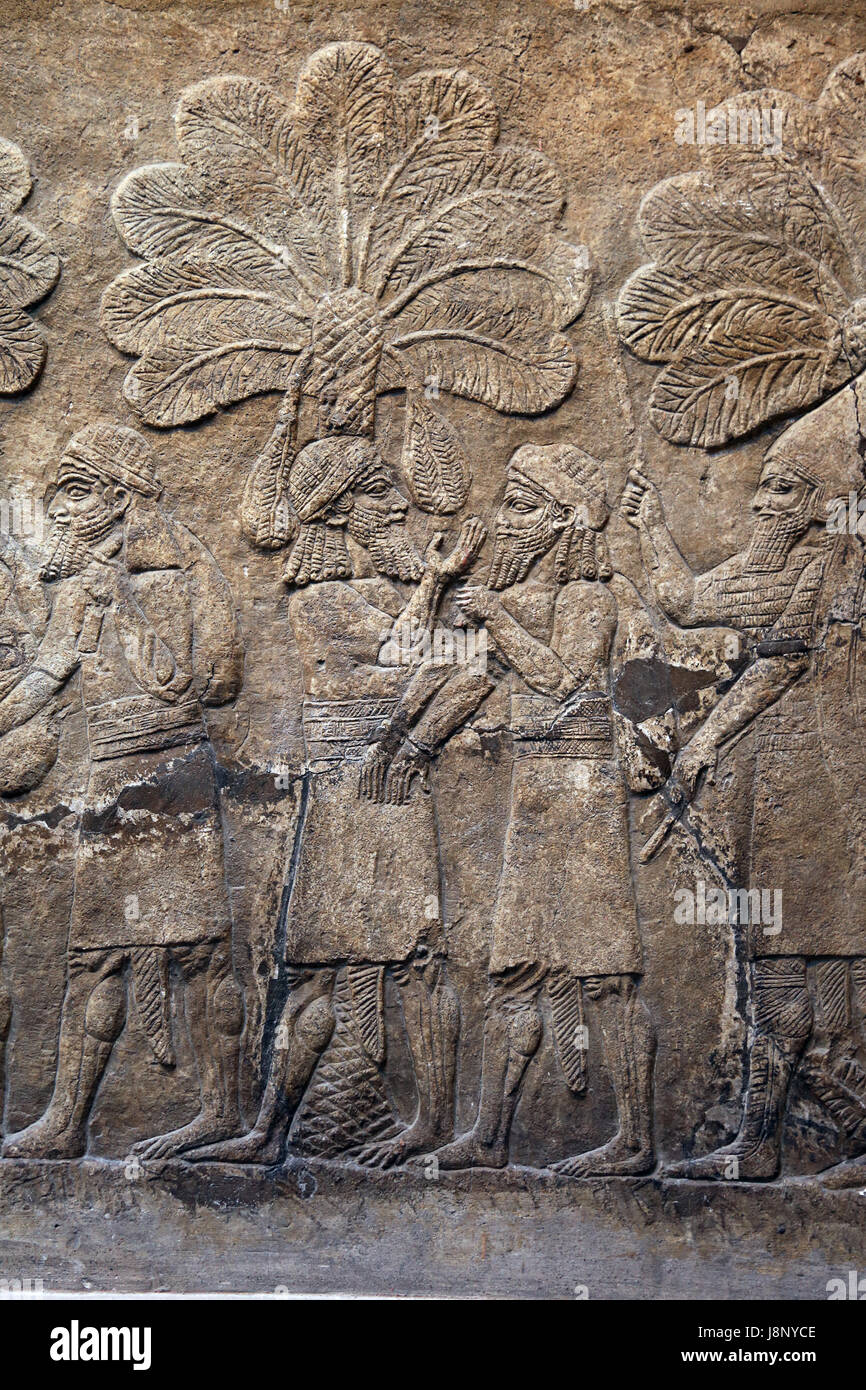 La campagna in Iraq meridionale. Assira, 640-620 A.C. Ninive, Palazzo Sud-Ovest. L'Iraq. British Museum. Londra. Foto Stock