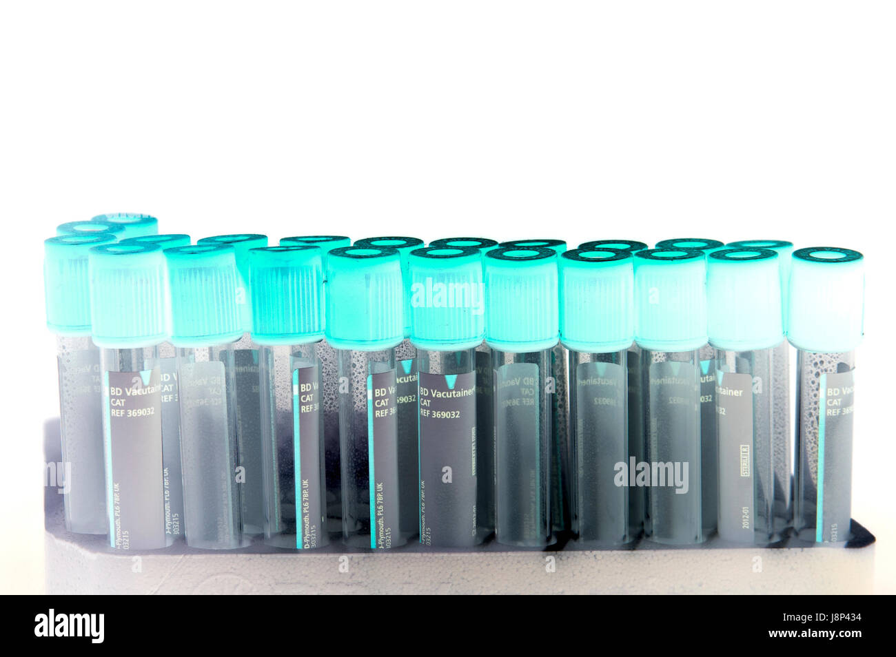 Linee, test, parallelamente, tubi posti, ombreggiato, a due, vetro, calice, tumbler, Foto Stock