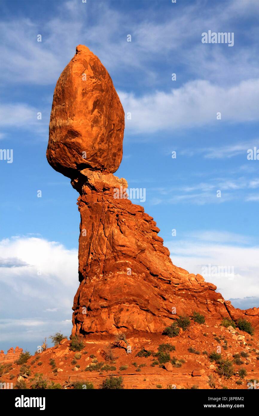 Stati Uniti d'America,erosione,rock bilanciata,archi,nationalpark,utah,sdwesten,steinskulptur Foto Stock