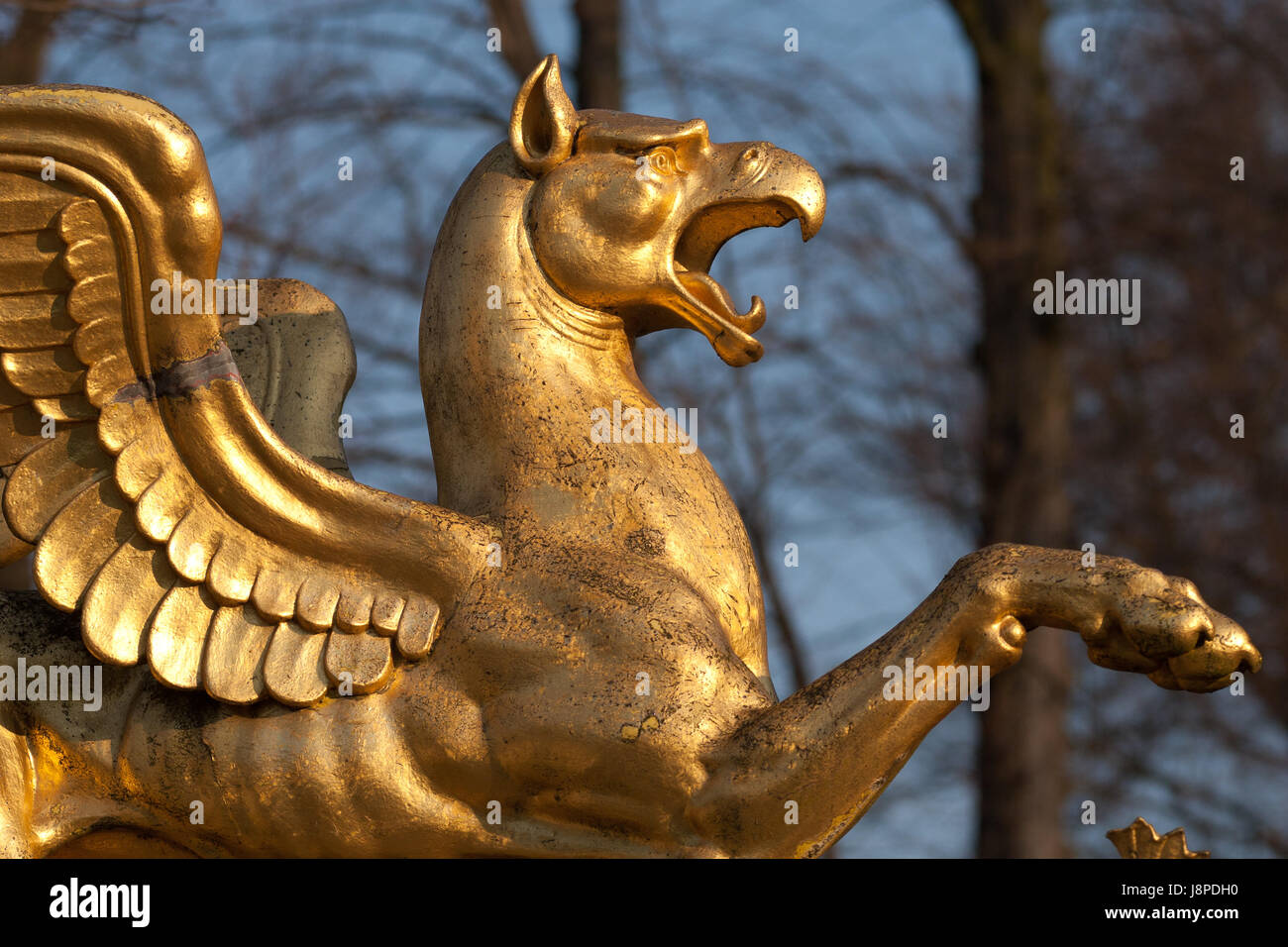 Statua alata Foto Stock