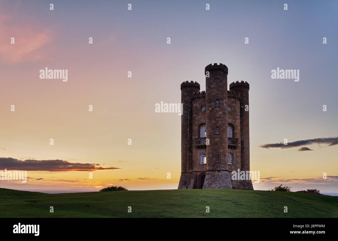 Inghilterra, crepuscolo, fiaba, rampart, merlata, landmark, torre, bella, Foto Stock