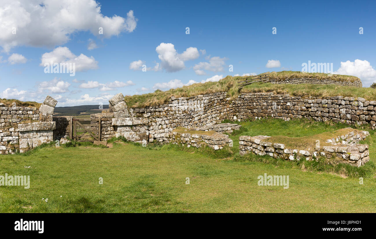 Milecastle 37 parete di Adriano Foto Stock