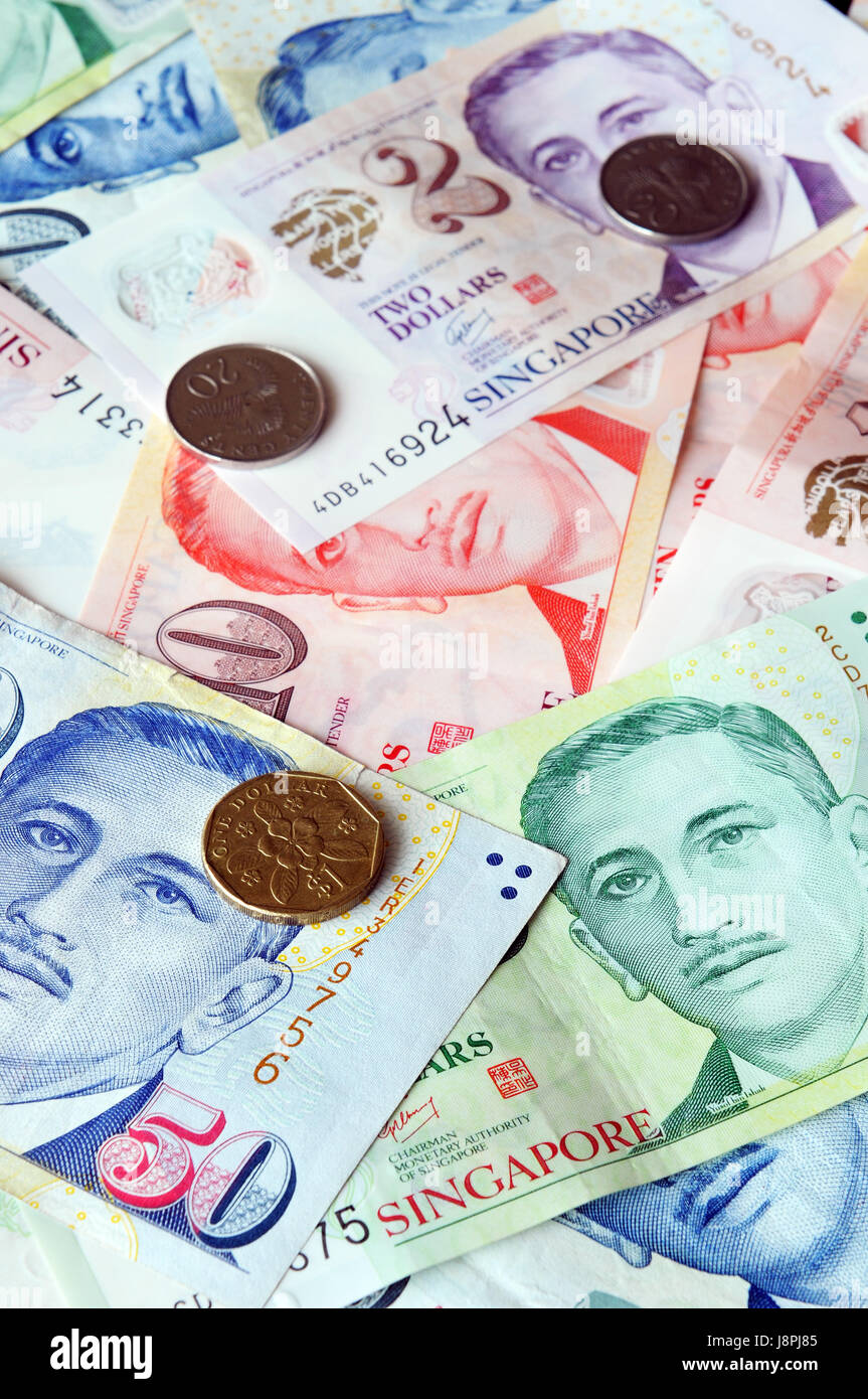 Dollaro, dollari, Asia, valuta, Singapore, denaro dollaro, dollari, dettaglio Foto Stock