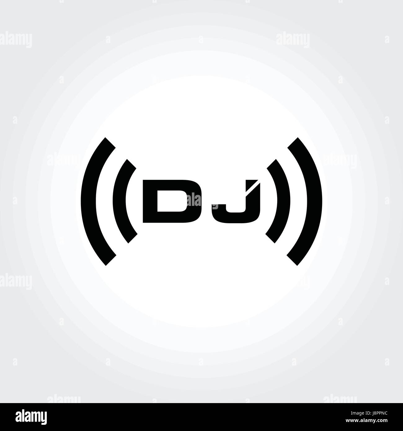 DJ Creative identity design Illustrazione Vettoriale