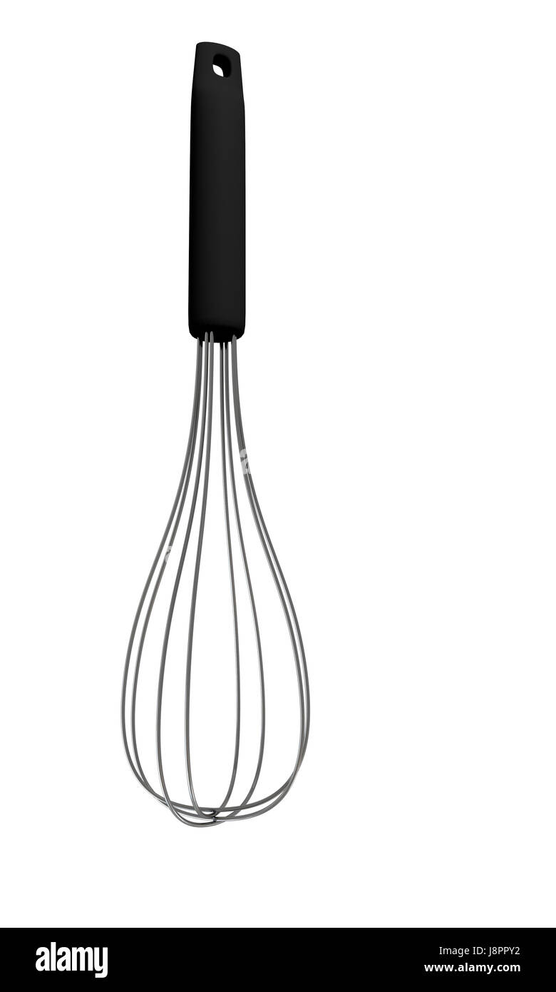 Far bollire, cuochi, con punto di ebollizione, la cottura, mescolando con una frusta, cibo, aliment, isolata, closeup, acciaio Foto Stock
