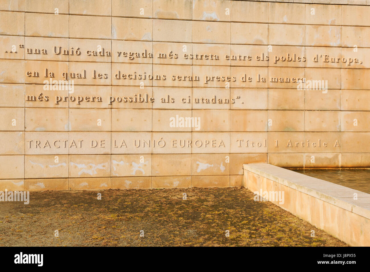 Funzione di acqua in L'Anella de Montjuic, Barcellona, Catalunya, Spagna Foto Stock