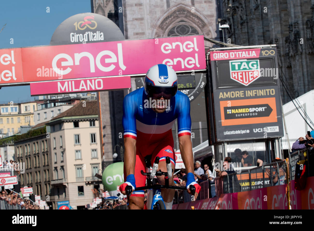 Milano, Italia Il 28 maggio 2017. La fase finale del centesimo Giro d'Italia. Tom Dumoulin vince il centesimo Giro d'Italia Foto Stock