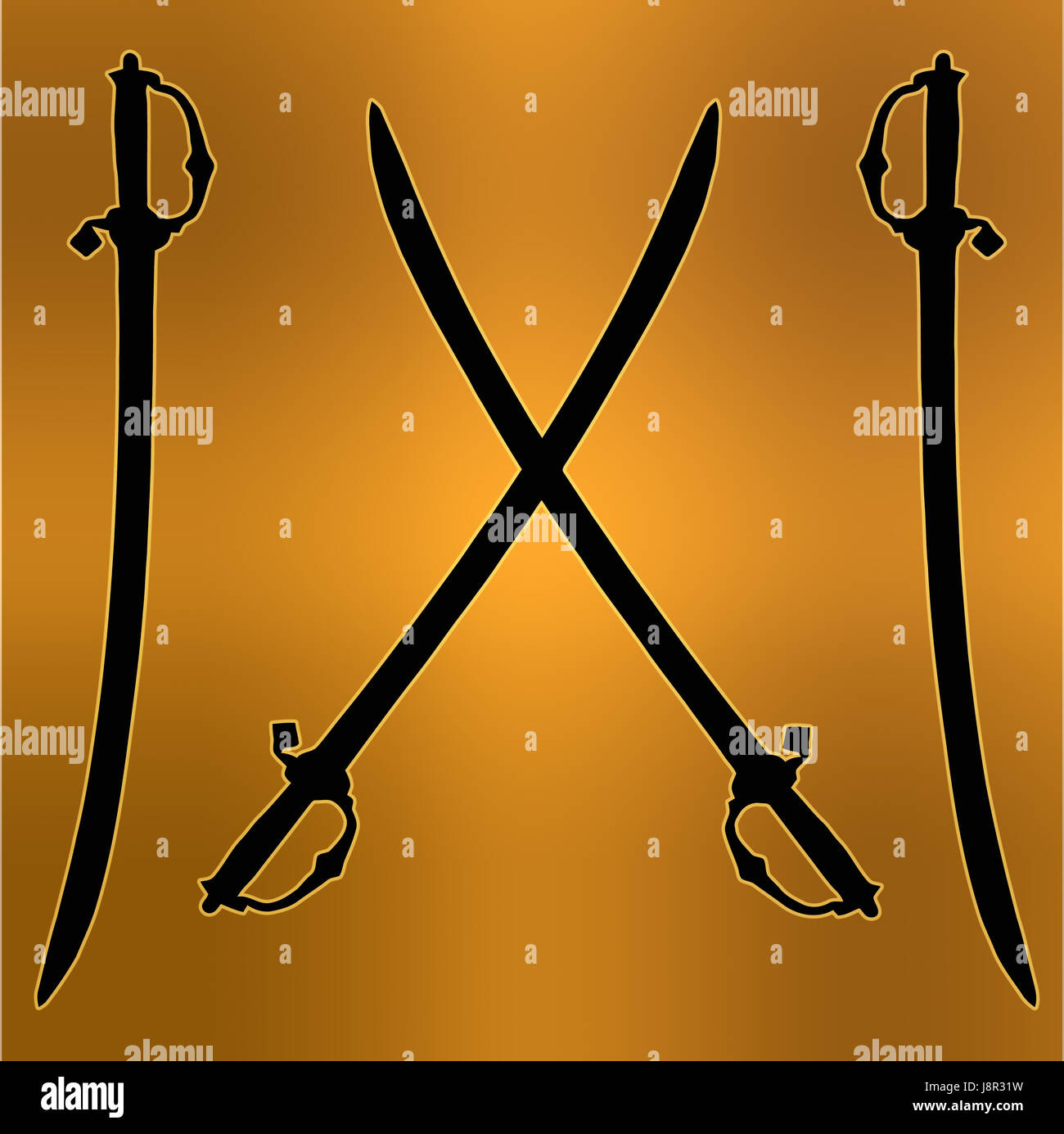 Croce, araldica, spada, il braccio, arma, segno, rivestire, spade, armi, pittogramma, Foto Stock