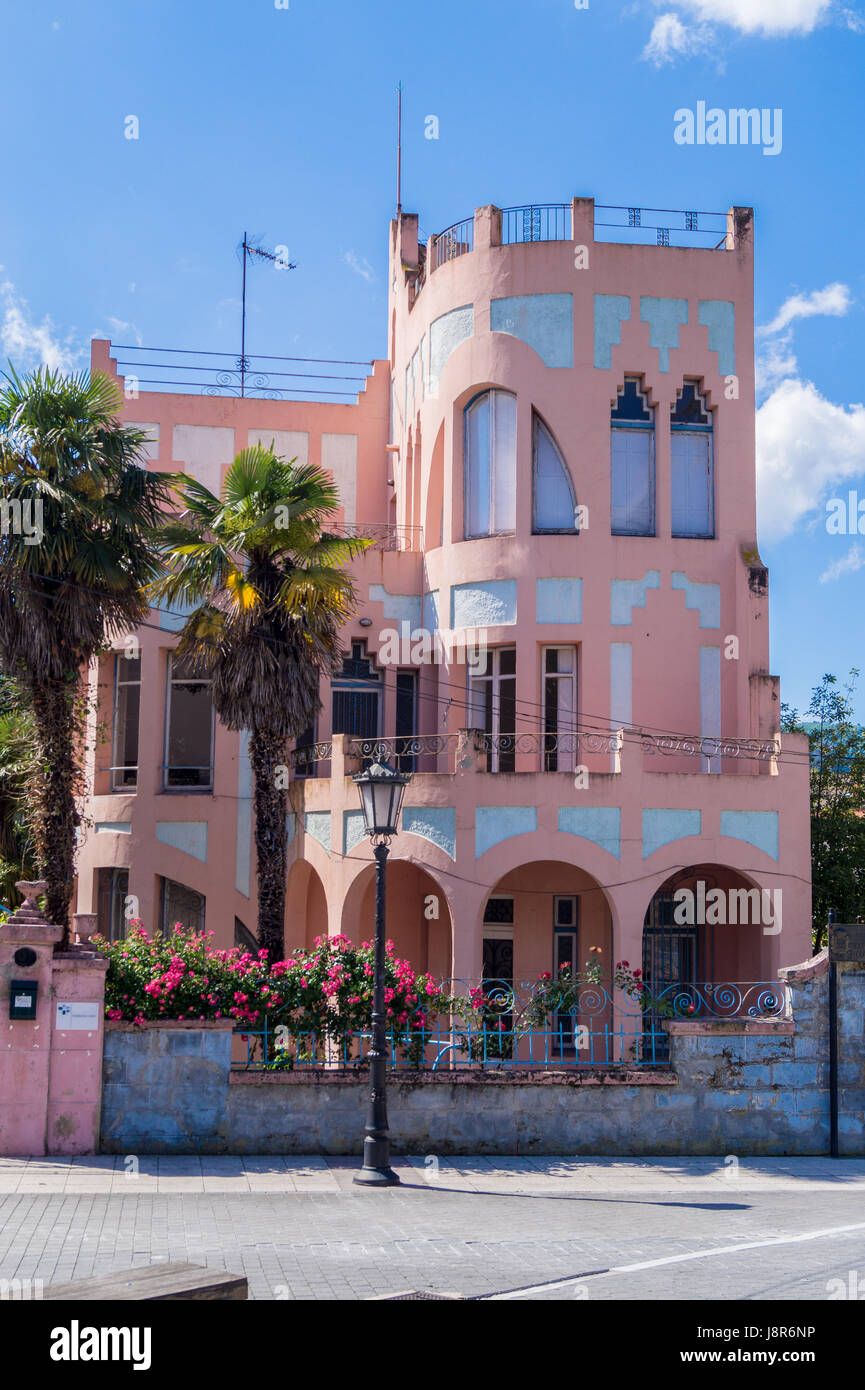 Art Deco Modernismo casa, ufficio della Fundacion Cauce, Calle Cardinale Iguanzo, Oviedo Asturias Spagna Foto Stock