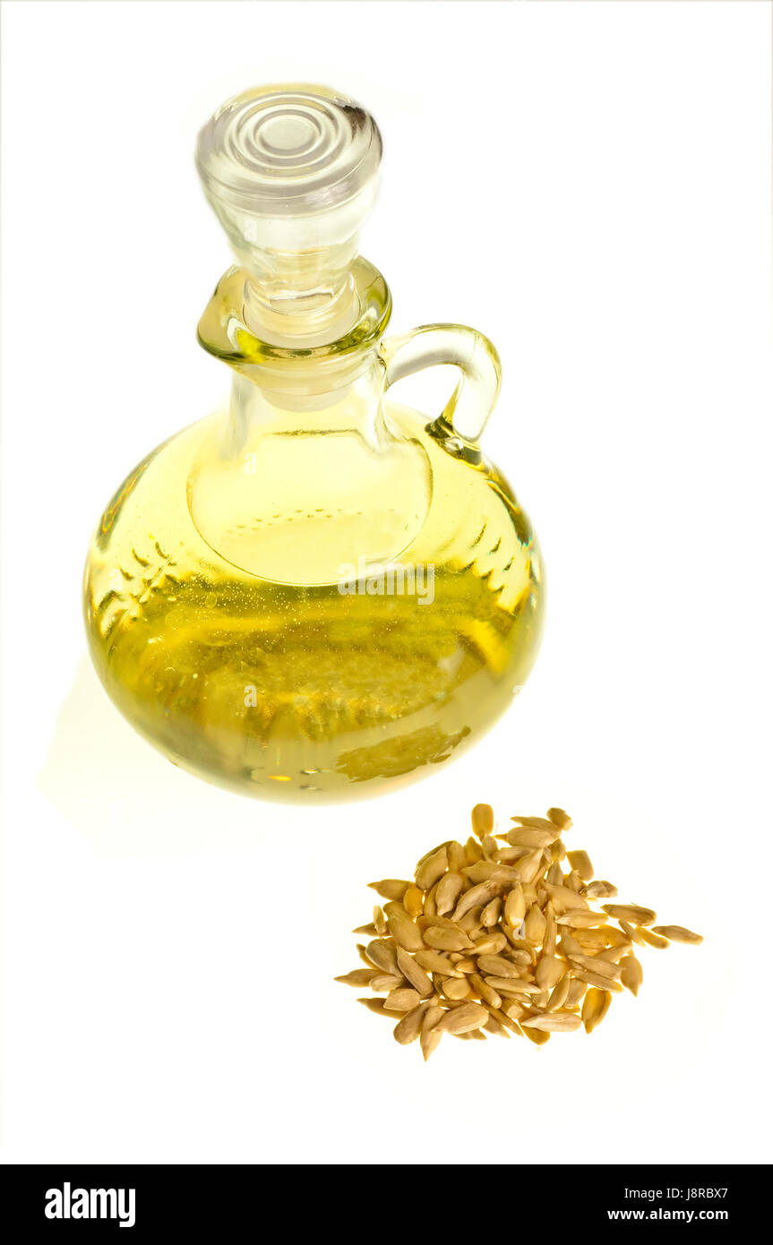 Nuclei di girasole di alta qualità, olio commestibile, petrolio, oli alimentari, aliment, eco, nobili, Foto Stock