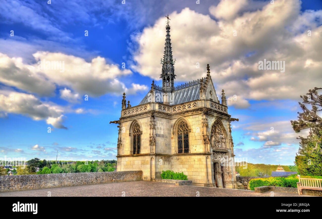 Saint Hubert Cappella presso il castello di Amboise nella Valle della Loira - Francia Foto Stock