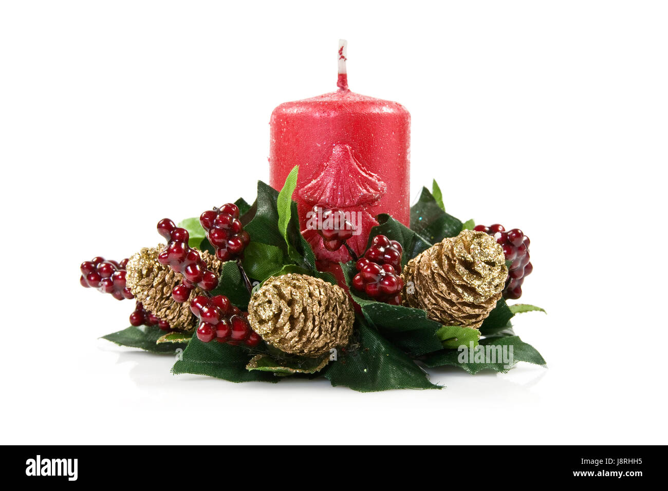 Pino, candela, decorazione, festosa, anno nuovo, natale, X-mas, oggetti Foto Stock