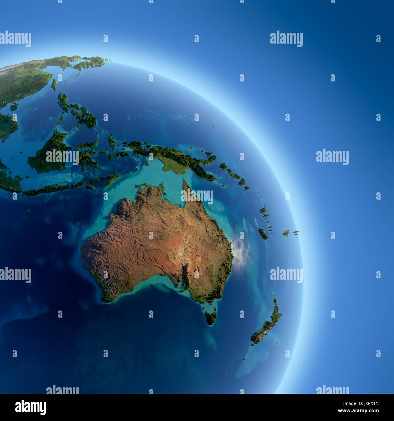 Spazio, luce solare, Globe, il pianeta terra, mondo, mappa, Atlas, mappa del mondo, Foto Stock