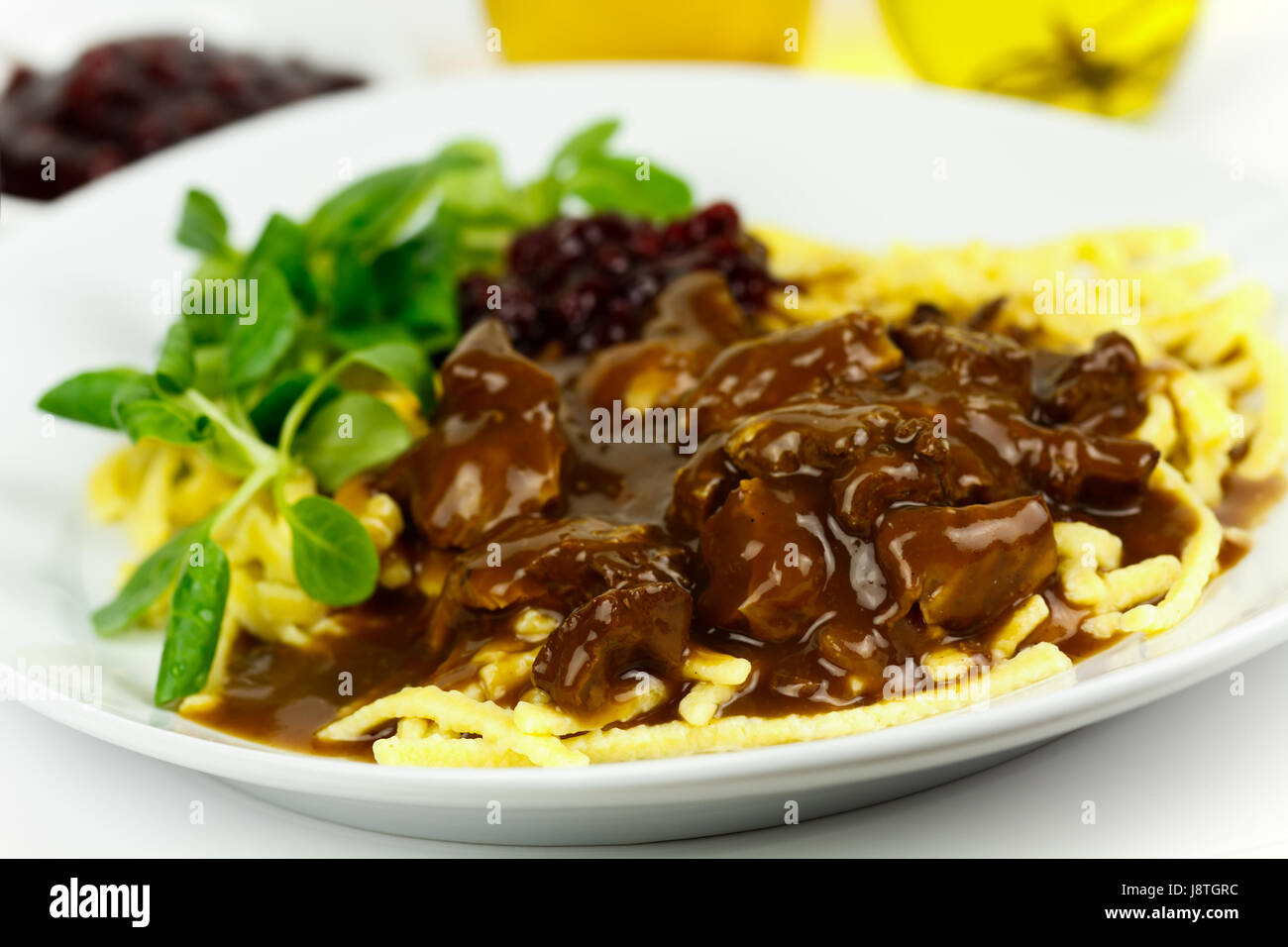 Cibo, aliment, verde, legno, selvaggi, vino rosso, frutta, piastra, tradizionale, Foto Stock