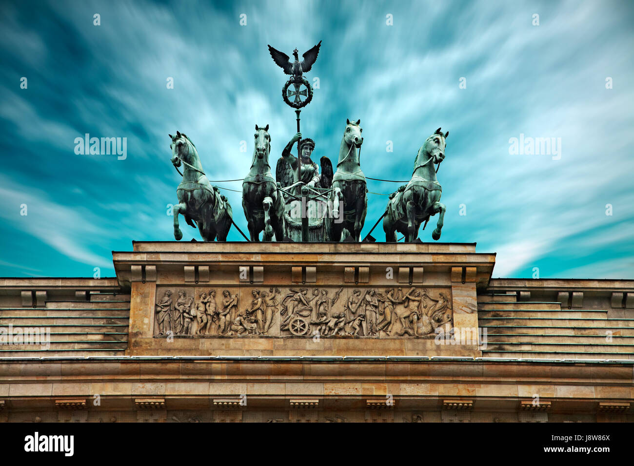 Monumento, Berlino, monumento, Berlino, quadriga, Brandenburger Tor, ostberlin, Foto Stock