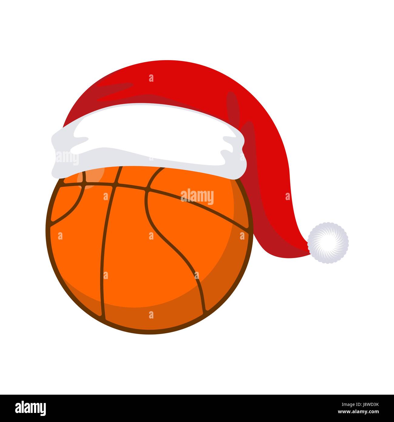 Immagini Babbo Natale Sportivo.La Pallacanestro Nel Cappuccio Di Babbo Natale Sport Anno Nuovo E Di Natale Immagine E Vettoriale Alamy