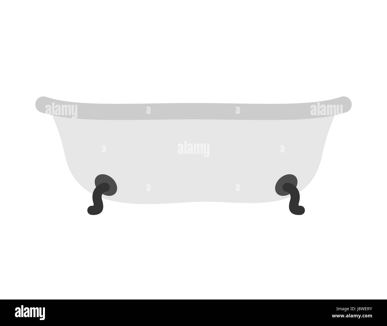 Vasca da bagno isolato. Bagno oggetto su sfondo bianco. Illustrazione Vettoriale