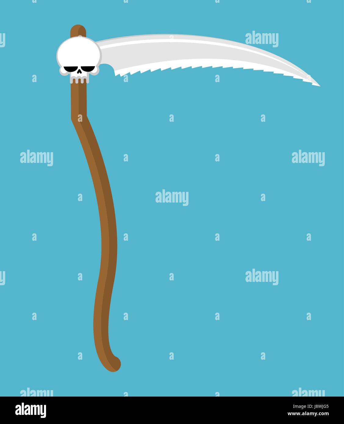 Falce della morte isolato. Lama Grim Reaper. La leggendaria arma immortale. Tenere lontano le anime di persone Illustrazione Vettoriale