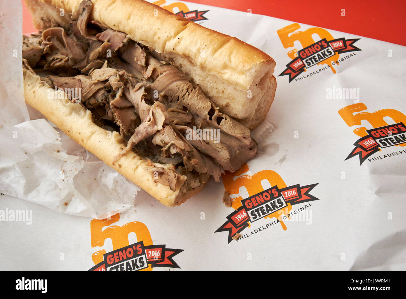 Genos bistecche di carne di maiale arrosto panino Philadelphia STATI UNITI D'AMERICA Foto Stock