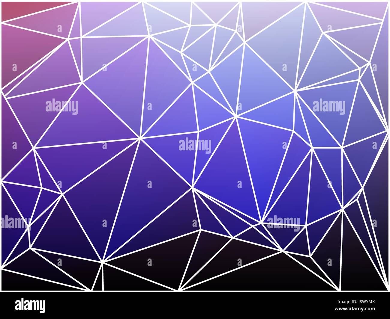 Viola rosa lilla bassa astratta geometrica poly lo sfondo con il triangolo bianco maglia. Illustrazione Vettoriale