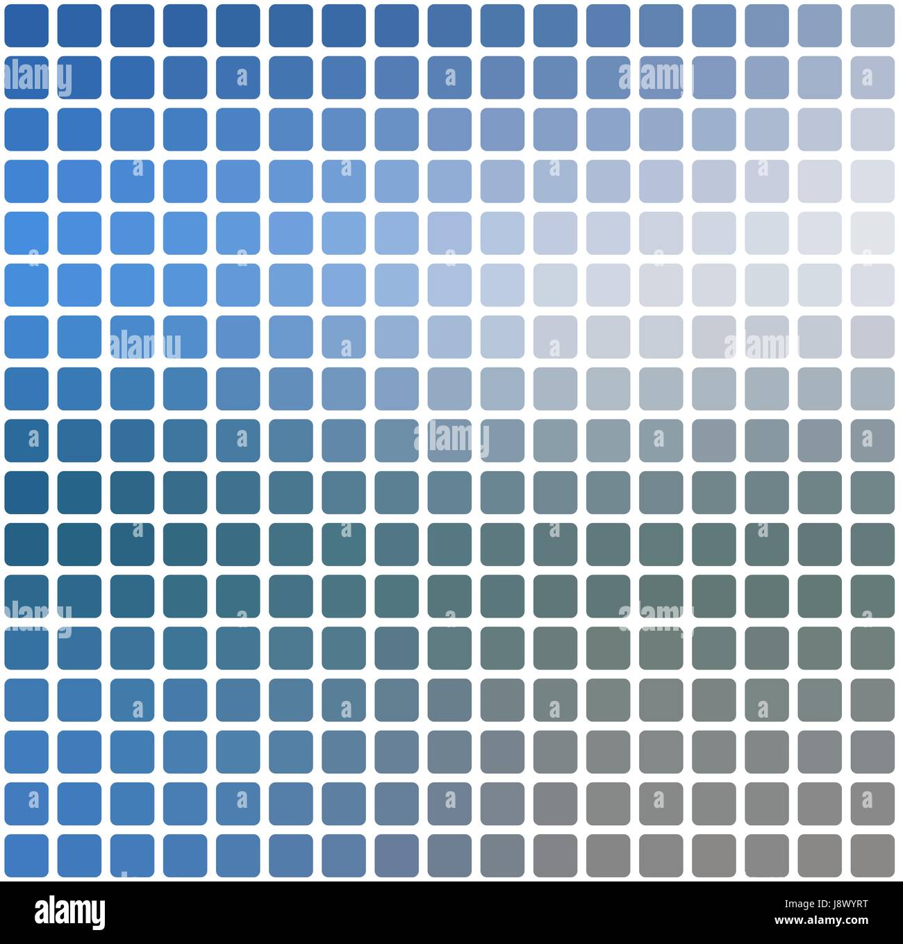 Bianco blu sfumature astratto vettore angoli arrotondati mosaico di piastrelle su sfondo bianco square Illustrazione Vettoriale