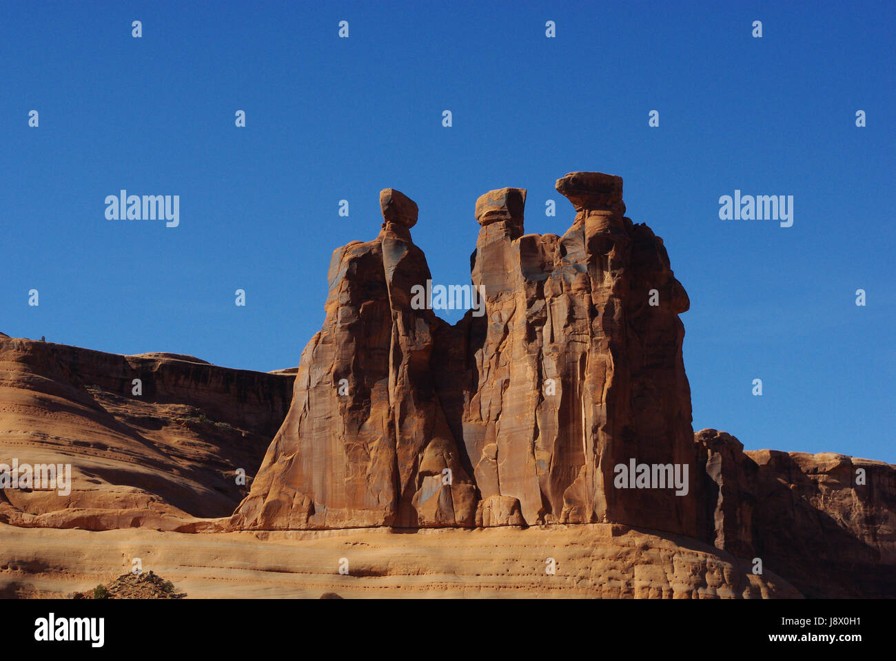 Stone, deserto wasteland, luna, formazione, rock, il firmamento cielo, non offuscato, Foto Stock