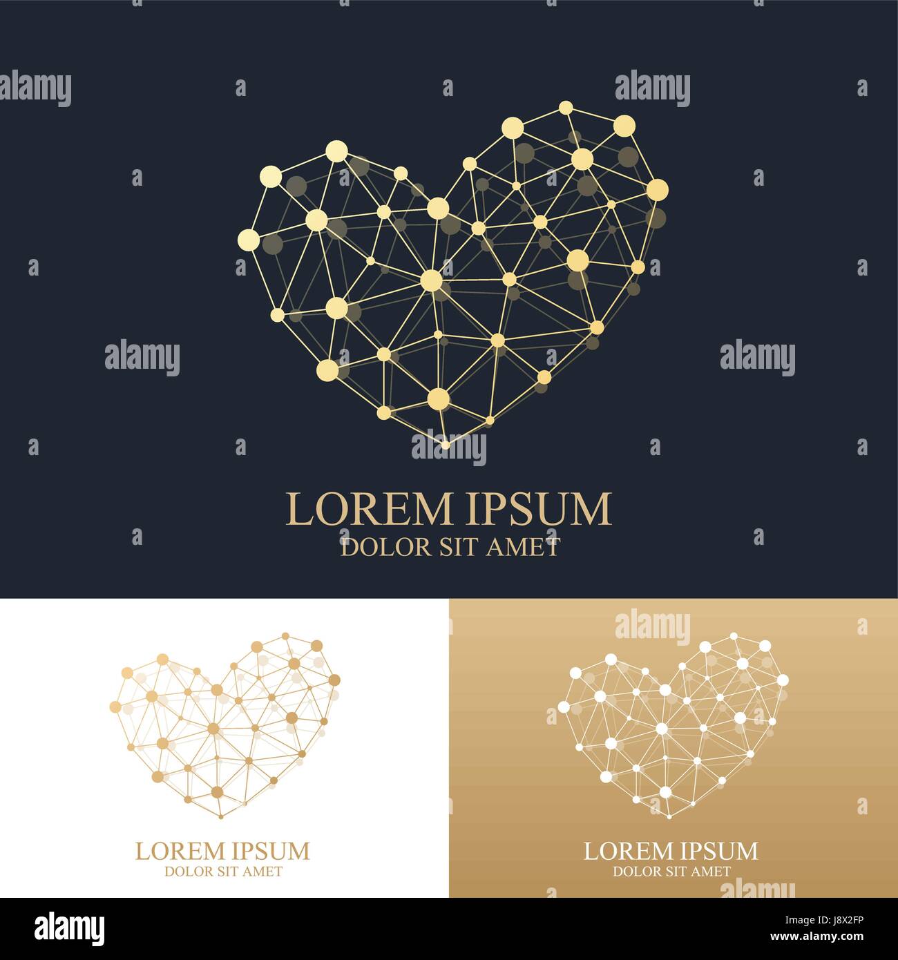 Template vettoriale cuore logo. Concetto creativo icona del design per la medicina, la scienza, la tecnologia , chimica. Cuore del modello Illustrazione Vettoriale