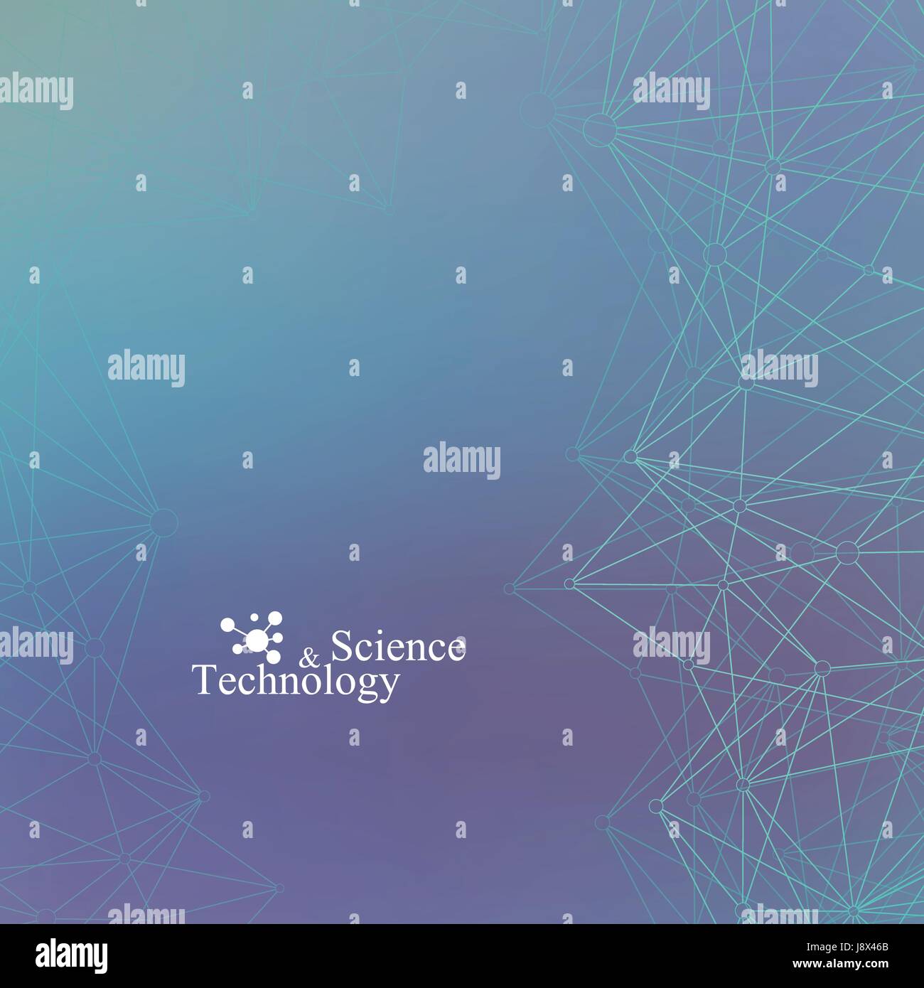 Grafica geometrica molecola di sfondo e di comunicazione. Linee collegate con punti. Concetto di scienza, chimica, biologia, medicina, tecnologia. Illustrazione Vettoriale Illustrazione Vettoriale