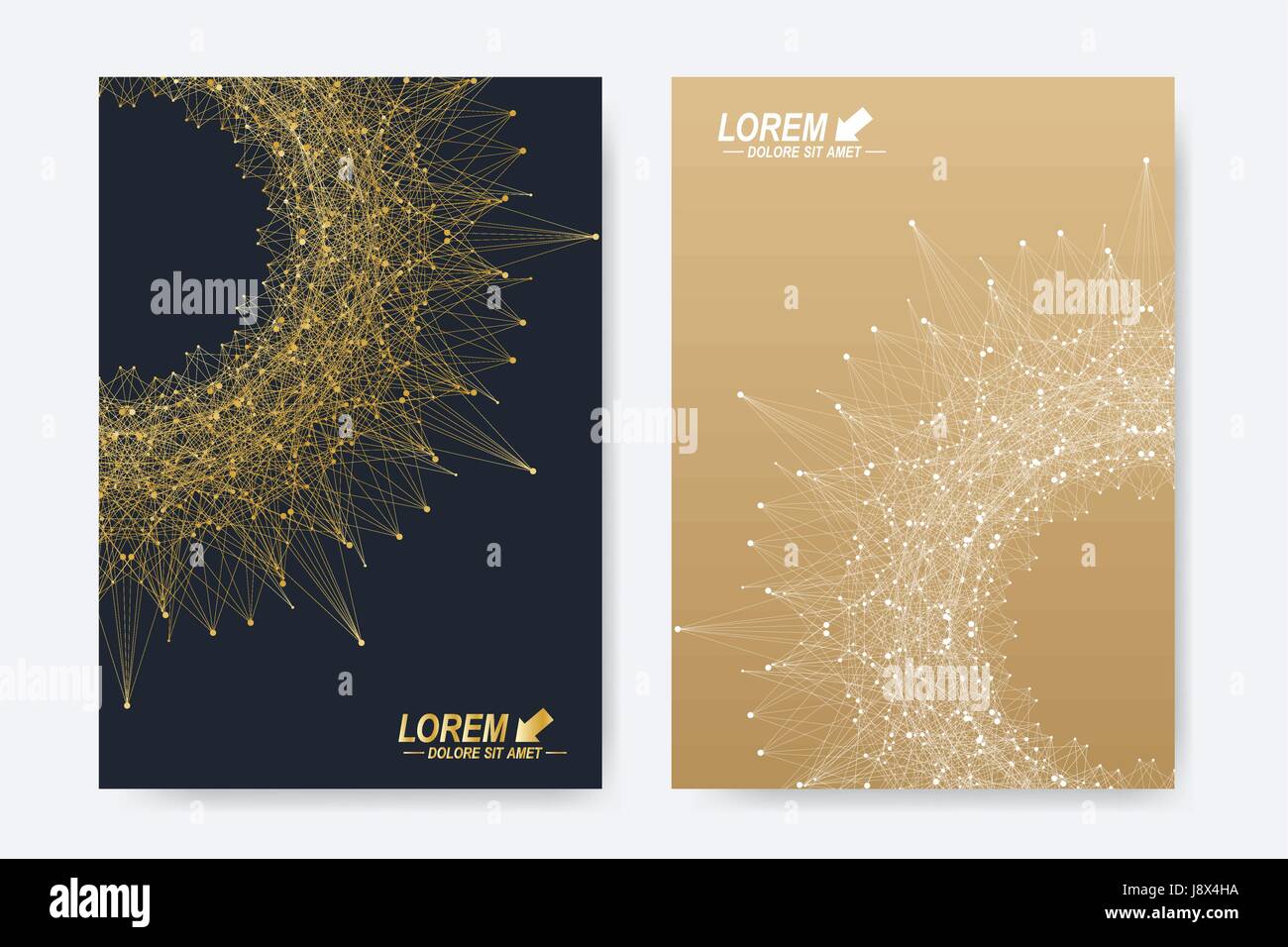 Moderno vettore modelli per brochure, depliant, volantini, coperchio, rivista o Rapporto annuale in formato A4. Business, la scienza, la medicina e la tecnologia di progettazione del layout del libro. Presentazione Abstract con forma rotonda Illustrazione Vettoriale