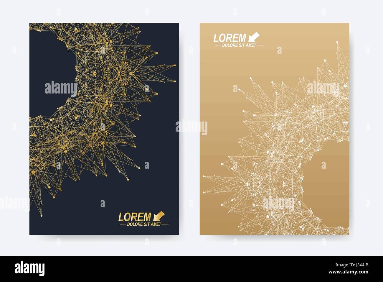 Moderno vettore modelli per brochure, depliant, volantini, coperchio, rivista o Rapporto annuale in formato A4. Business, la scienza, la medicina e la tecnologia di progettazione del layout del libro. Presentazione Abstract con forma rotonda Illustrazione Vettoriale
