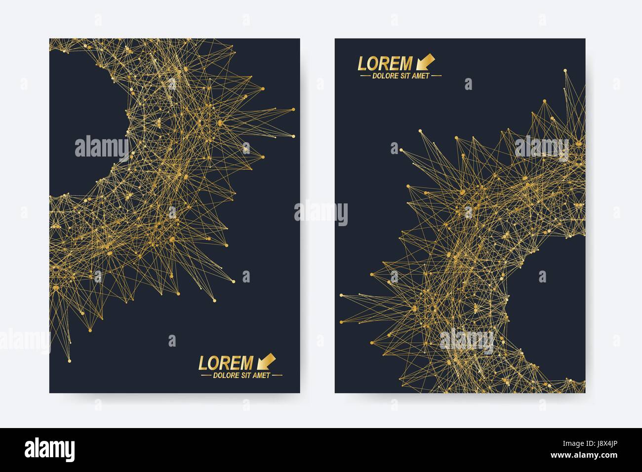 Moderno vettore modelli per brochure, depliant, volantini, coperchio, rivista o Rapporto annuale in formato A4. Business, la scienza, la medicina e la tecnologia di progettazione del layout del libro. Presentazione Abstract con forma rotonda Illustrazione Vettoriale