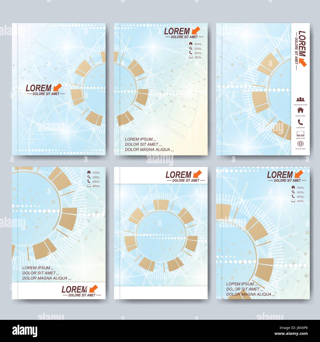 Moderno vettore modelli per brochure, depliant, volantini, coperchio, rivista o Rapporto annuale in formato A4. Business, la scienza, la medicina e la tecnologia di progettazione del layout del libro. Abstract tecnology presentazione Illustrazione Vettoriale