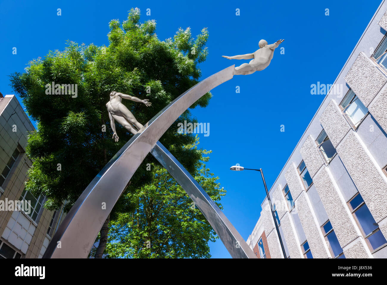 Scoperta statua in Abington st, Northampton. Foto Stock