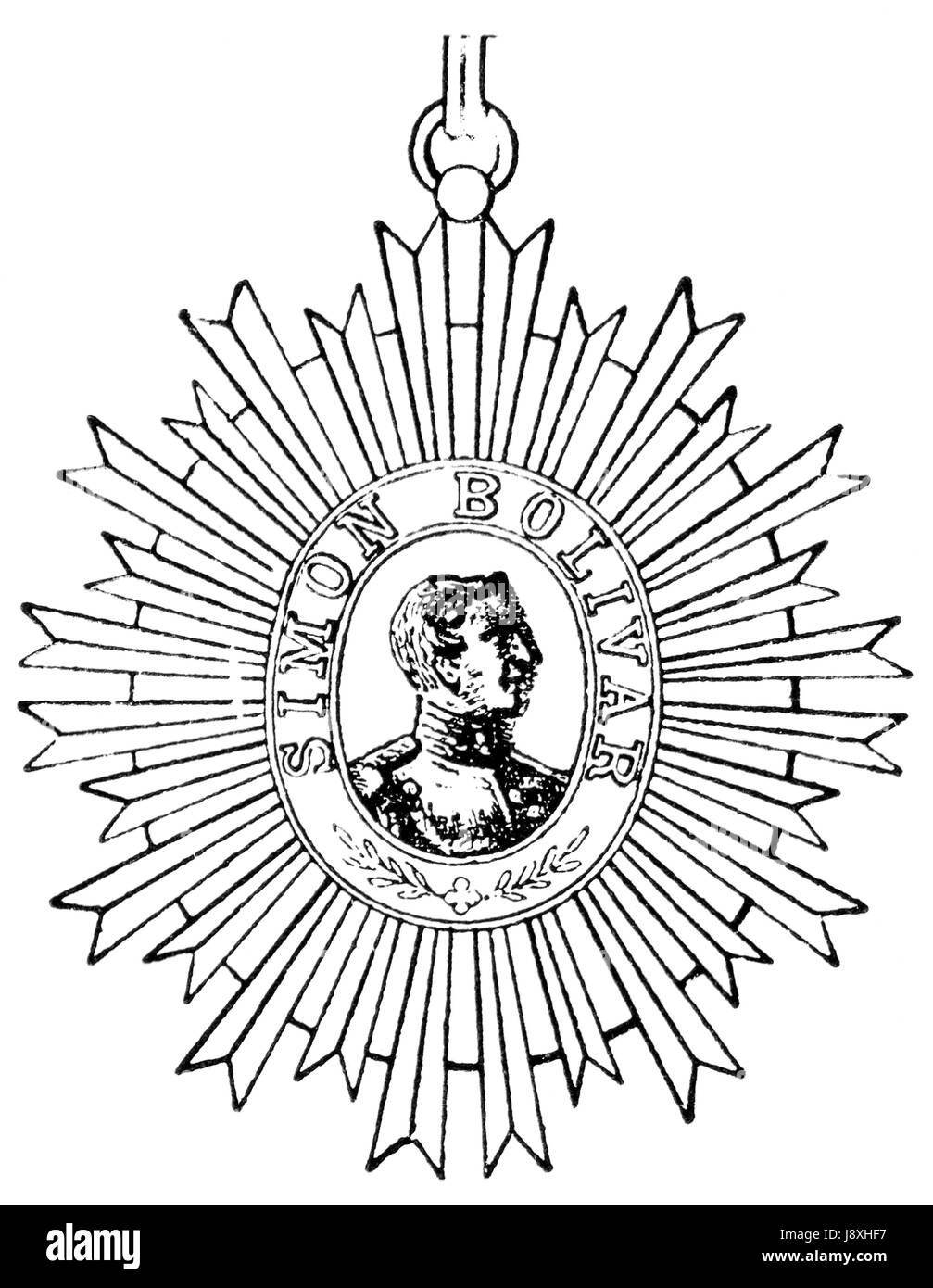Busto, presidente, Venezuela, distinzione, award, ordine, emblema, nero, swarthy, Foto Stock
