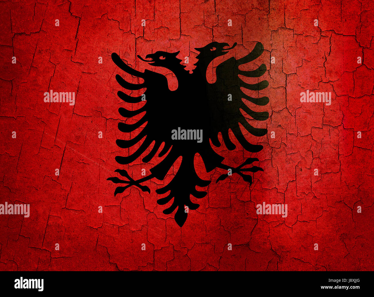 L'Europa, vintage, bandiera, Albania, Globe, il pianeta terra, mondo, albanese, Foto Stock