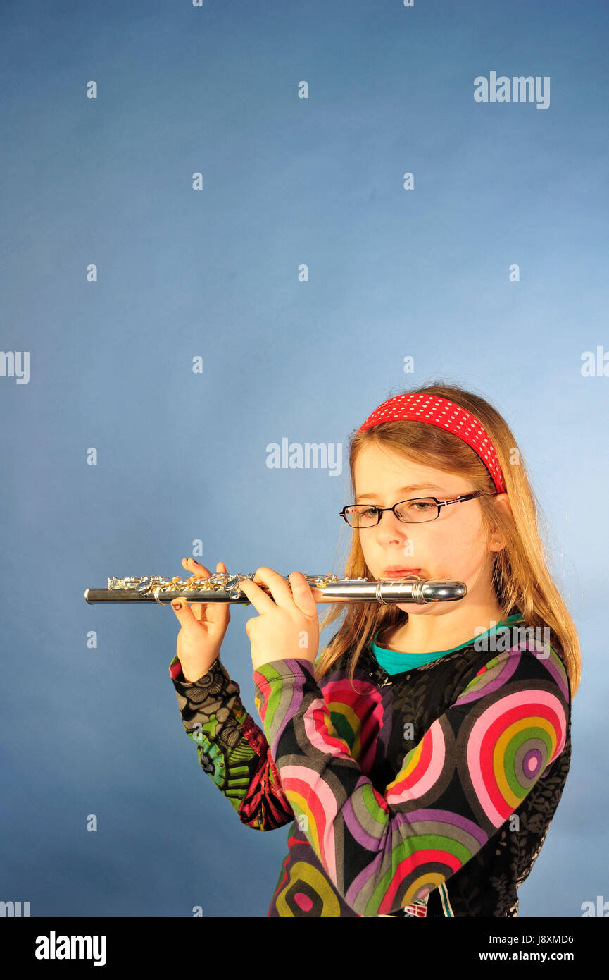 Musica, flauto, misurare, strumento, metodo, bionda, sfondo, Foto Stock