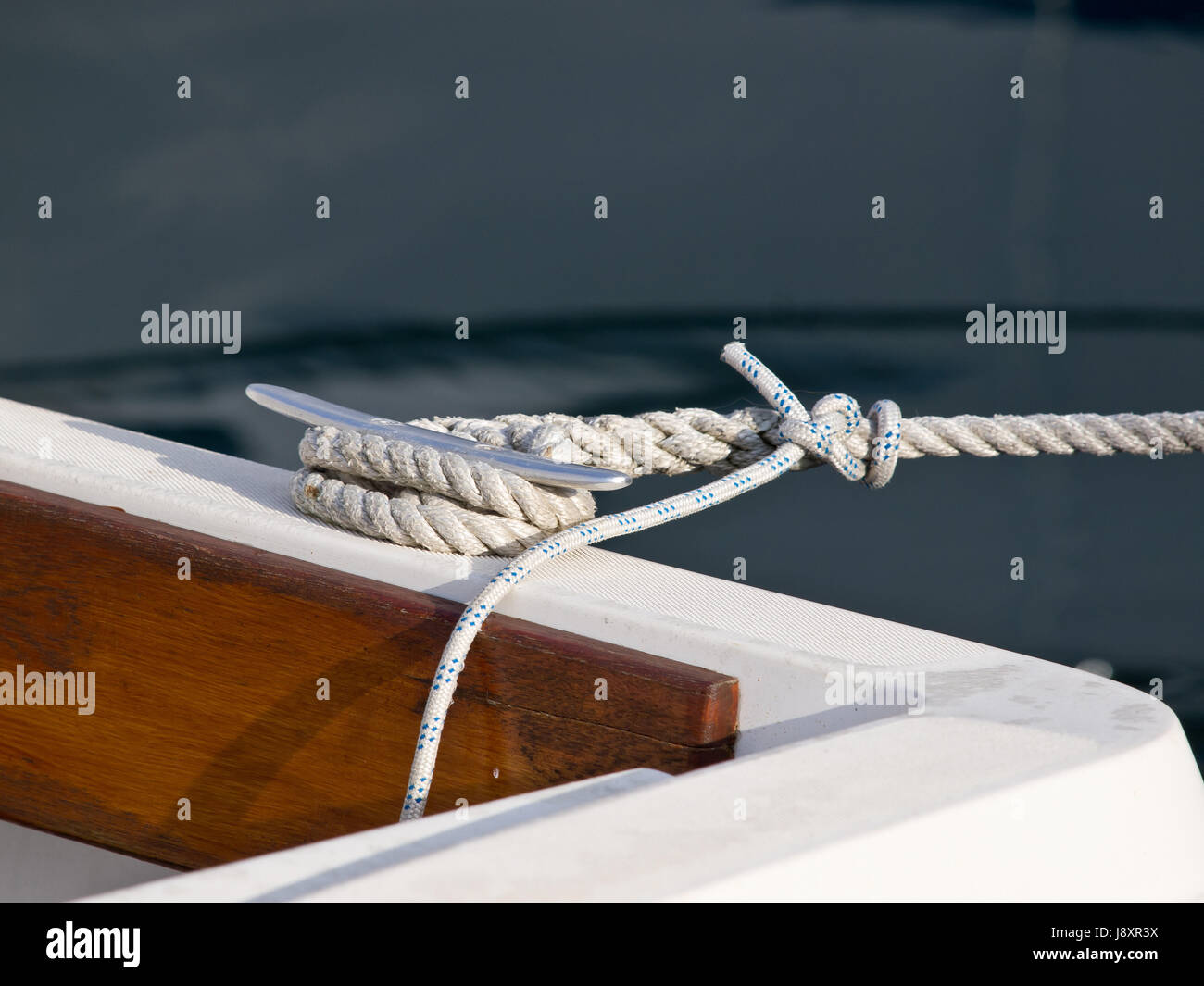 Barca a vela, barca a vela, cordame, funi, nave, corda, vela, sicuro, canottaggio Foto Stock