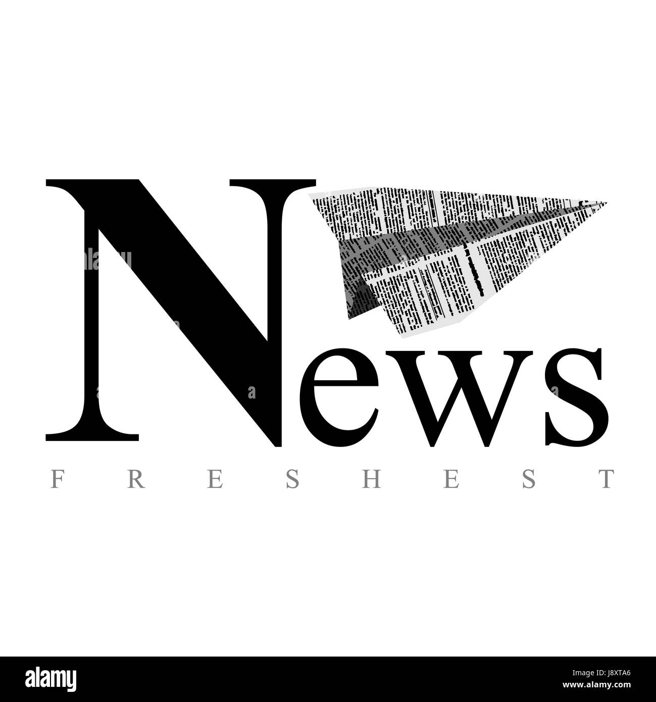 Piano della carta. Logo per il quotidiano. Notizie fresche. Emblema del vettore per pubblicazioni Illustrazione Vettoriale