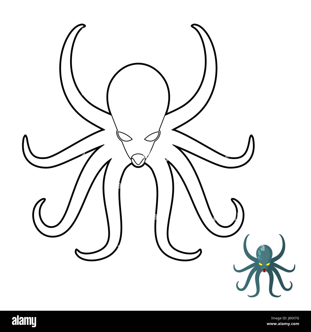 Il Polpo Libro Da Colorare Cthulhu Kraken Subacquea Vongola Arrabbiato Illustrazione Vettoriale Di Animali Con Tentacoli Immagine E Vettoriale Alamy