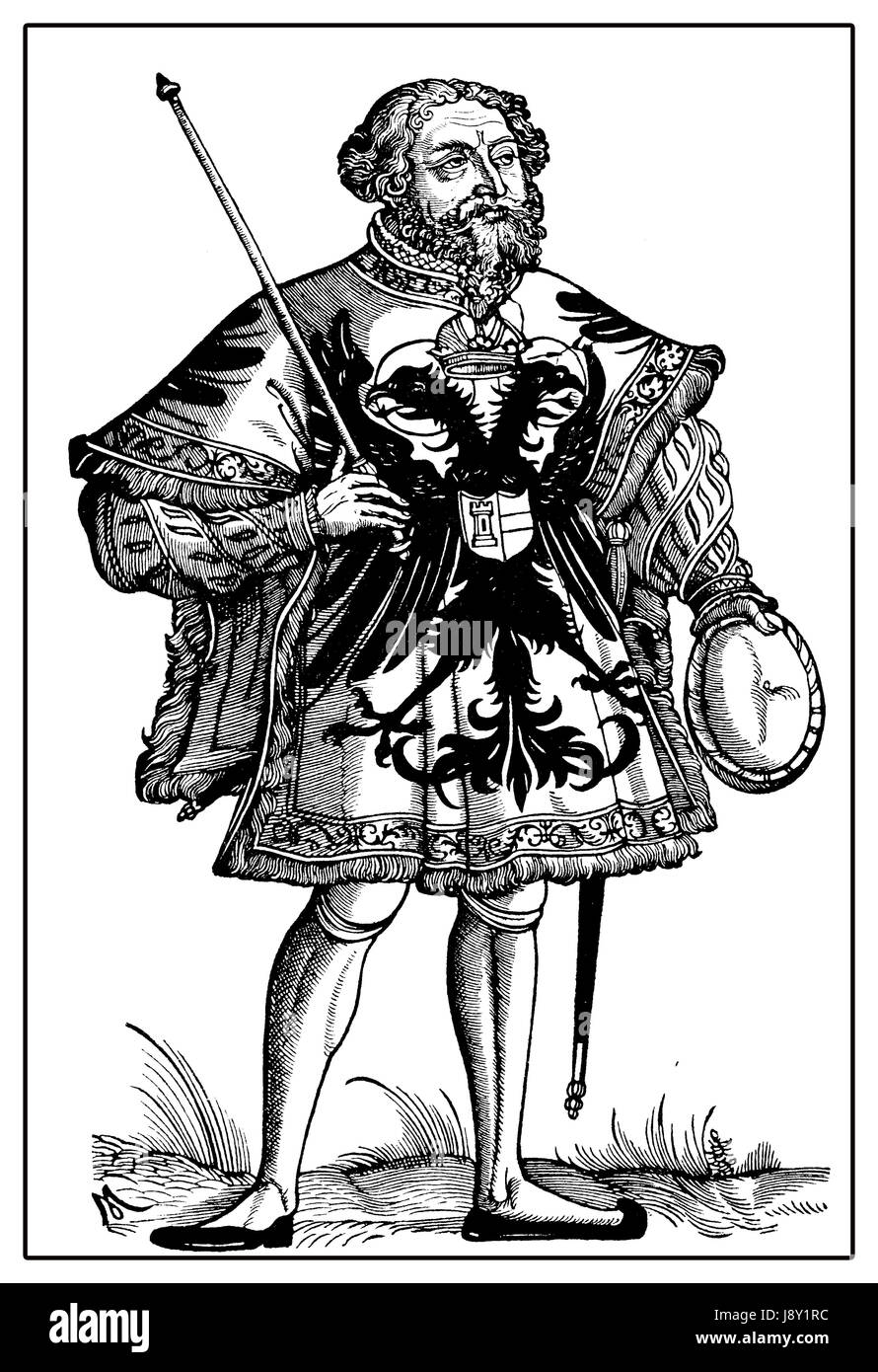Il tedesco Araldo reale, ritratto da Michael Ostendorfer, XVI secolo Foto Stock