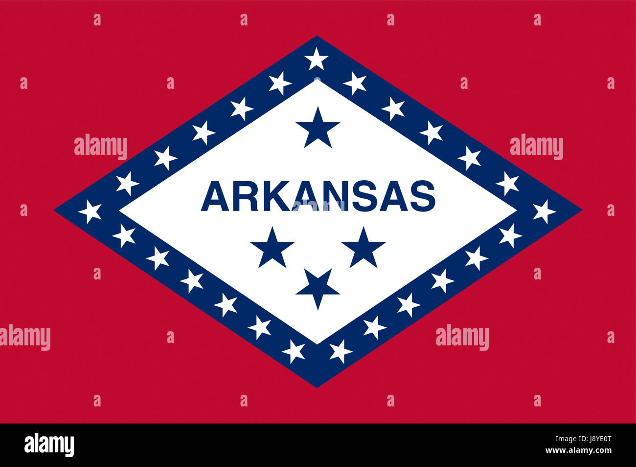 Illustrazione della bandiera dell'Arkansas State in America Foto Stock