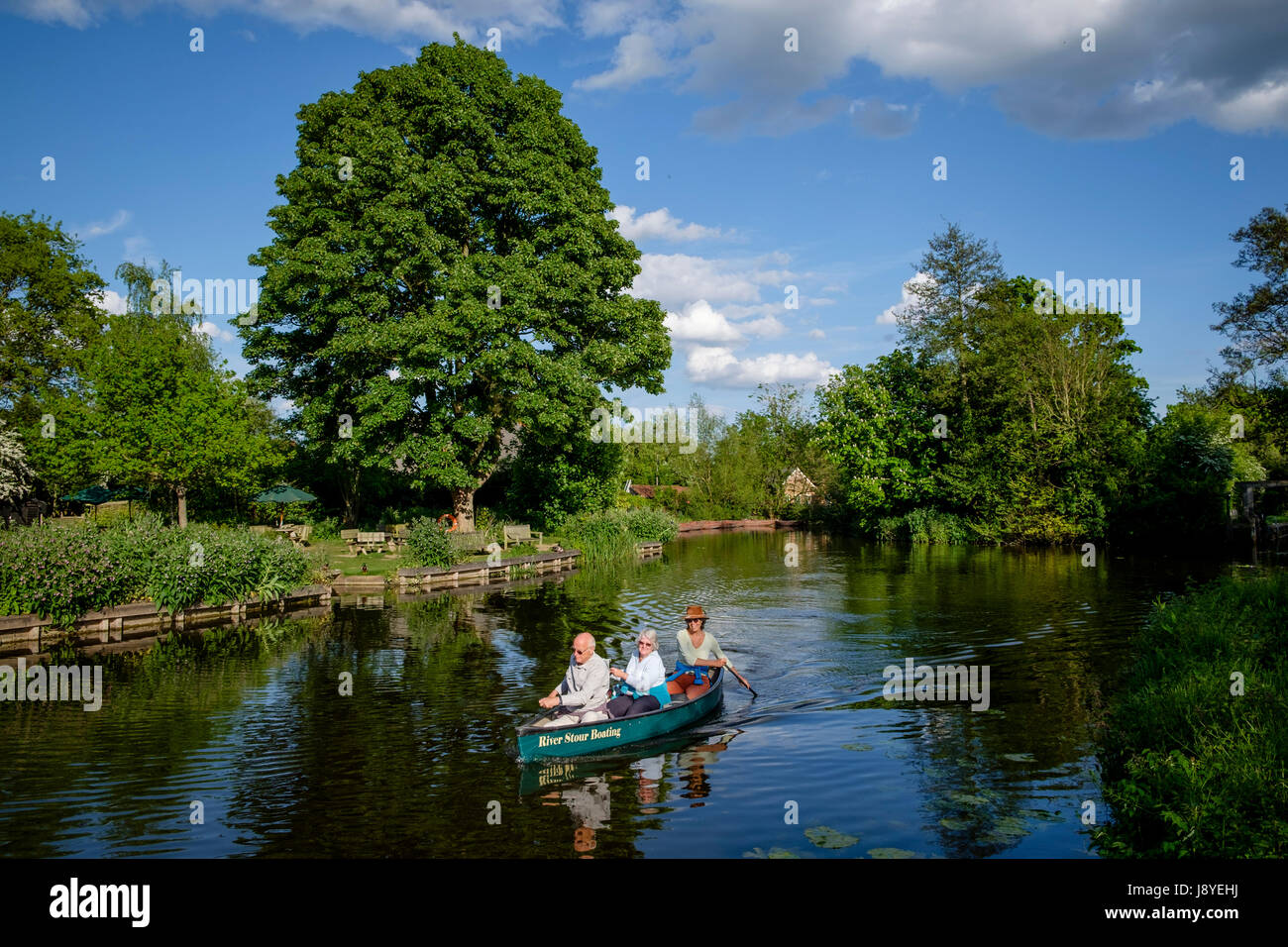 Area intorno al blocco Deadham e Flatford mulino sul fiume Stour, East Bergholt, Suffolk , REGNO UNITO. La zona denominate "Constable Country", in cui la Foto Stock
