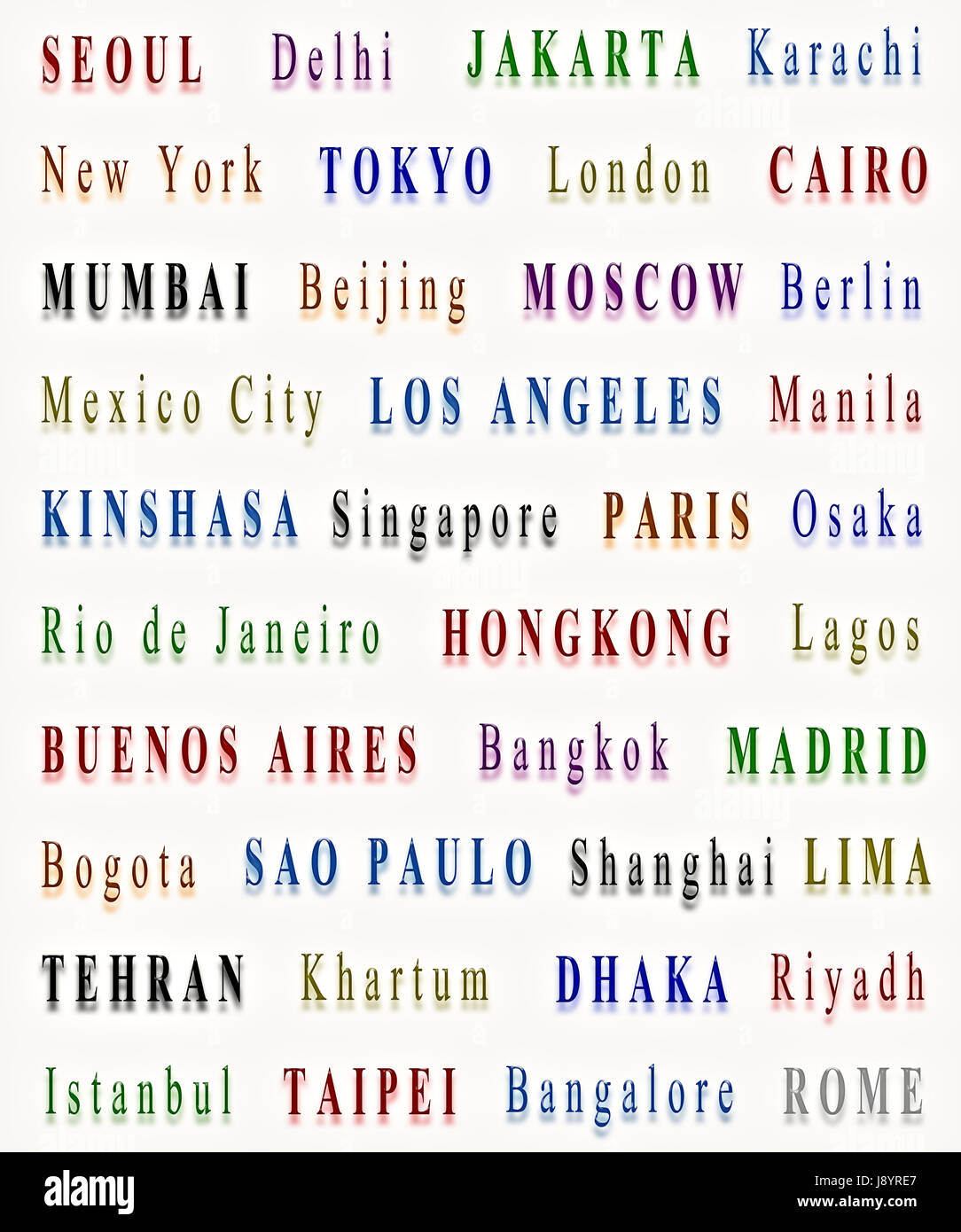 Città e metropoli, città, globalizzazione, internazionale, sfondo, Foto Stock