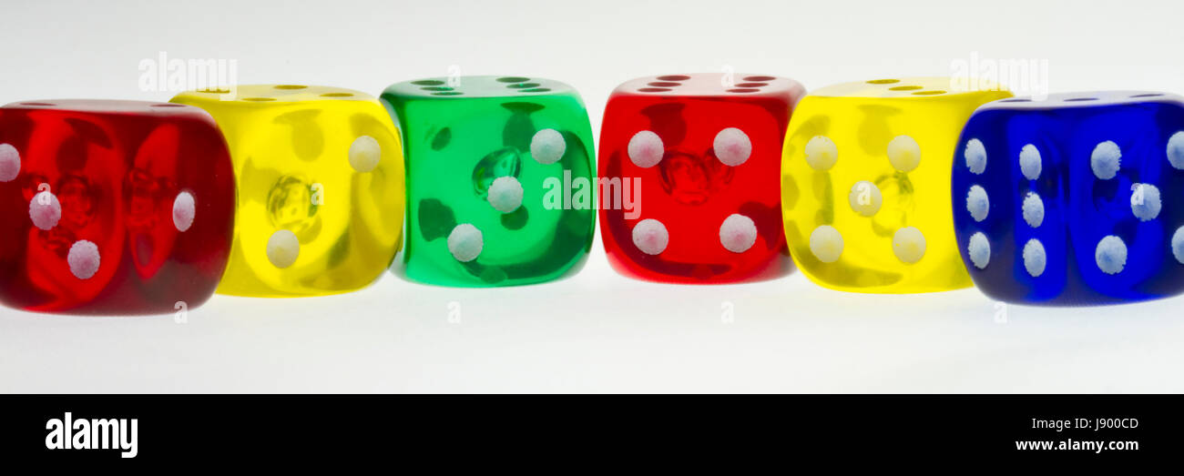 Dadi uno - sei Foto Stock