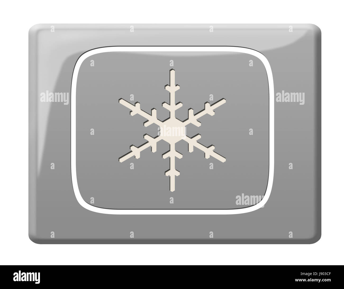 Inverno freddo, pulsante, il simbolo del fiocco di neve, scaglie, pittogramma, simbolo, il pittogramma, commercio Foto Stock